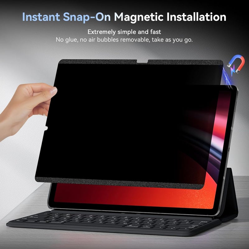 Protescreen Magnetic Privacy Screen Protector for Samsung Galaxy Tab S9 Plus/Tab S9 FE+ Plus/S7 FE 5G / S8/S7 Plus 12.4 Inch Filter Anti Glare Blue Light Screen Removable Screen Protector,Anti-Spy,Bubble Free - Image 5